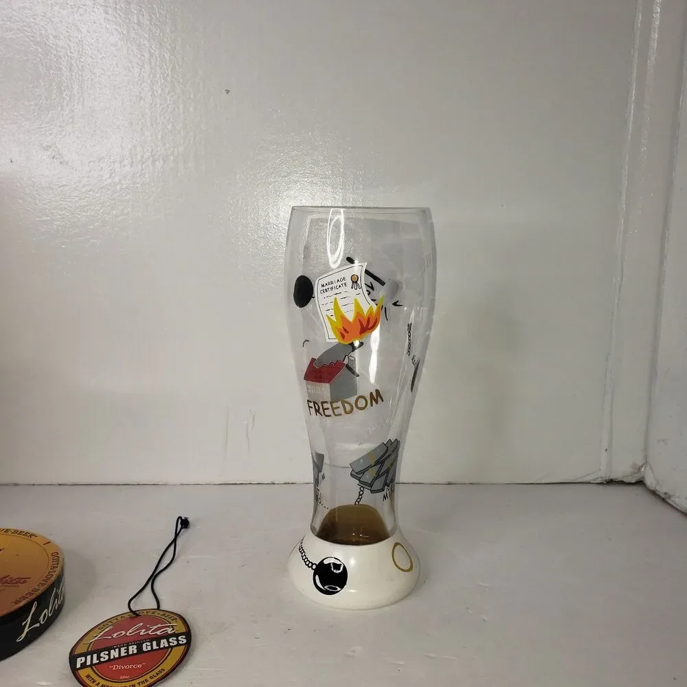 LOLITA Gotta Love Beer Hand Painted Pilsner Glass 22oz
